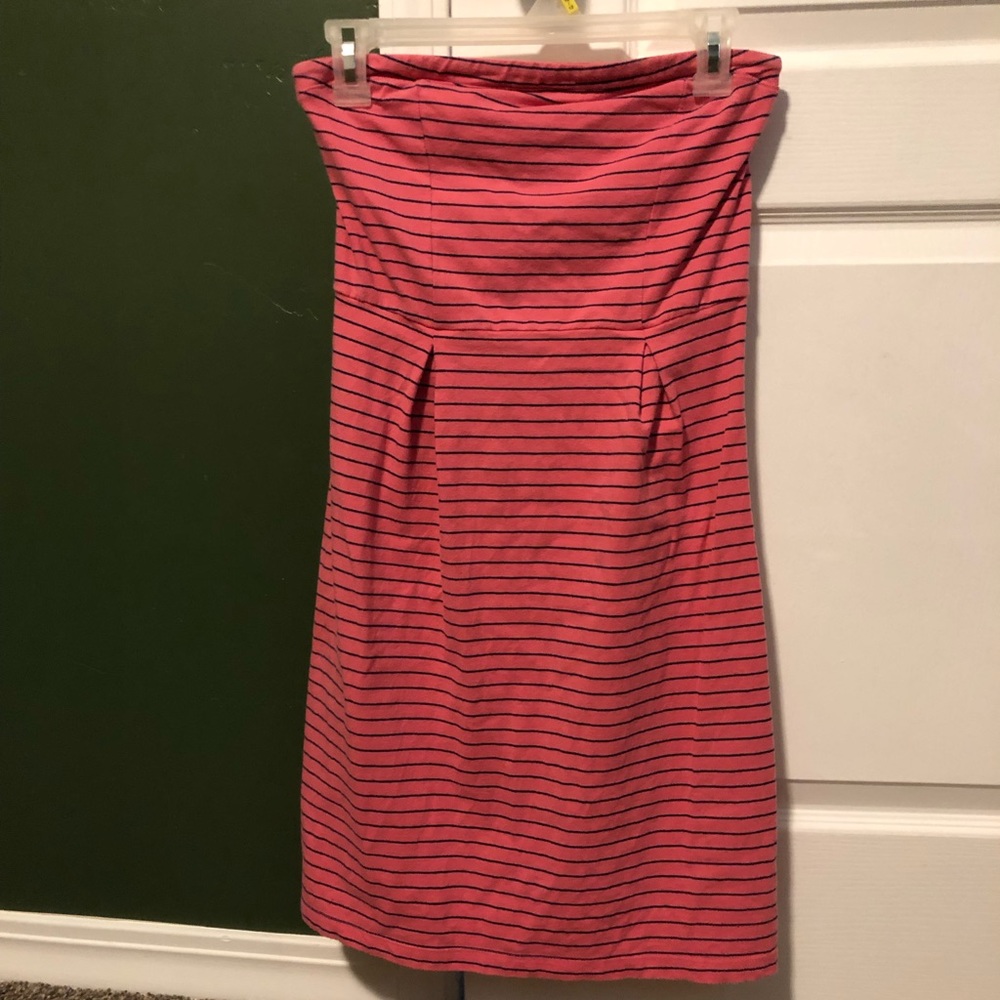 Pink and Navy Tube Top Dress